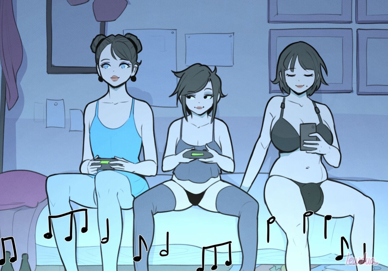 [Lewdua] Alice and Alison Playing Games with the Secret Lover at Night