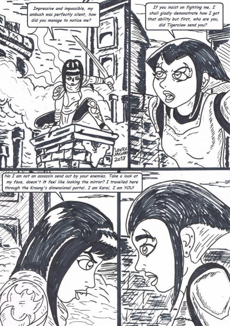 Teenage mutant Ninja Turtles: Karai versus Karai.