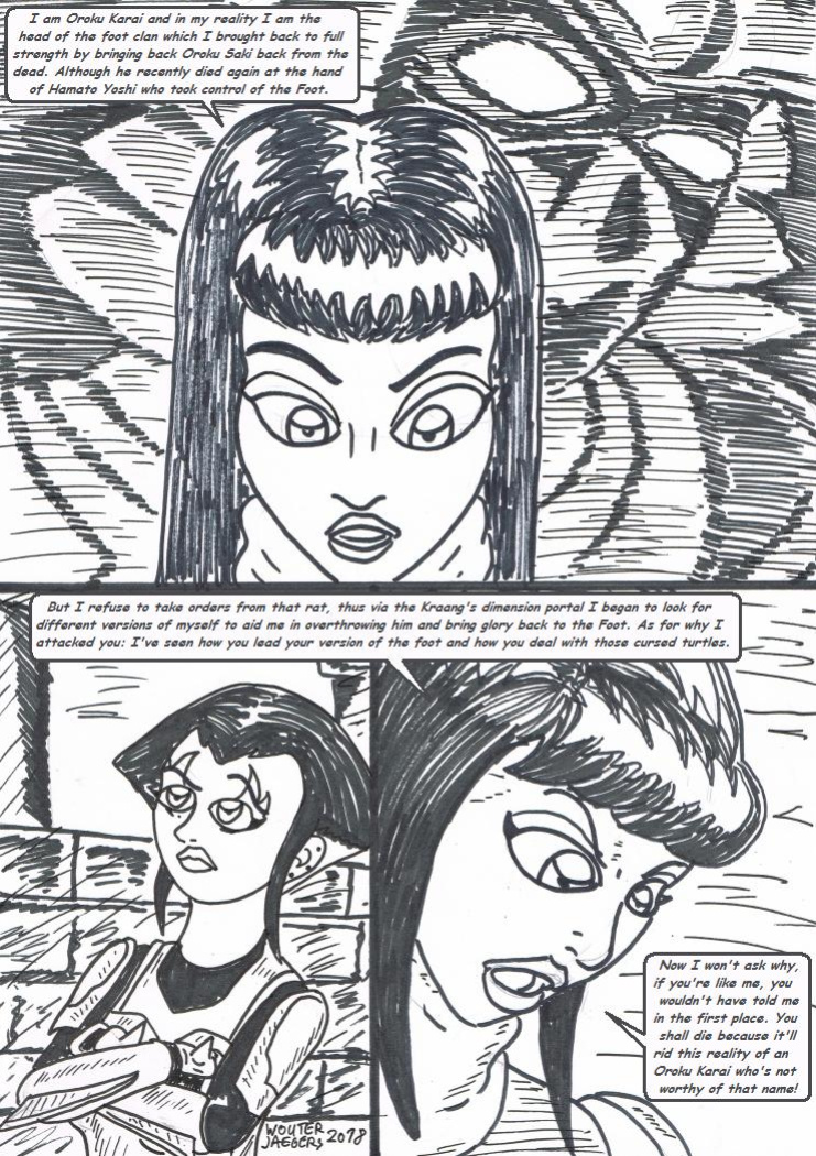 Teenage mutant Ninja Turtles: Karai versus Karai.