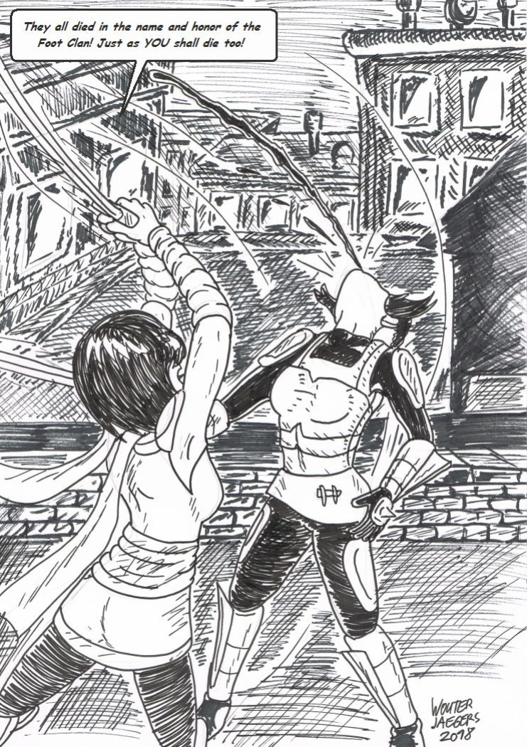Teenage mutant Ninja Turtles: Karai versus Karai.