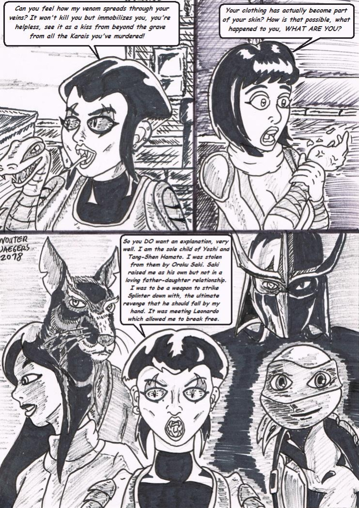 Teenage mutant Ninja Turtles: Karai versus Karai.