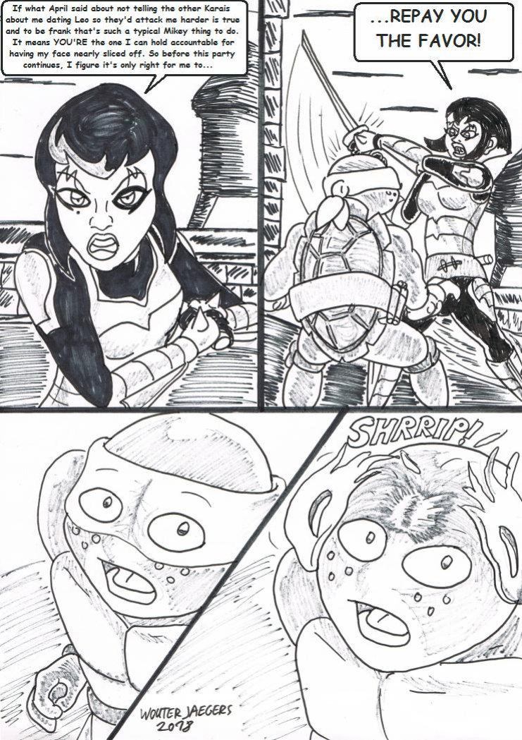 Teenage mutant Ninja Turtles: Karai versus Karai.