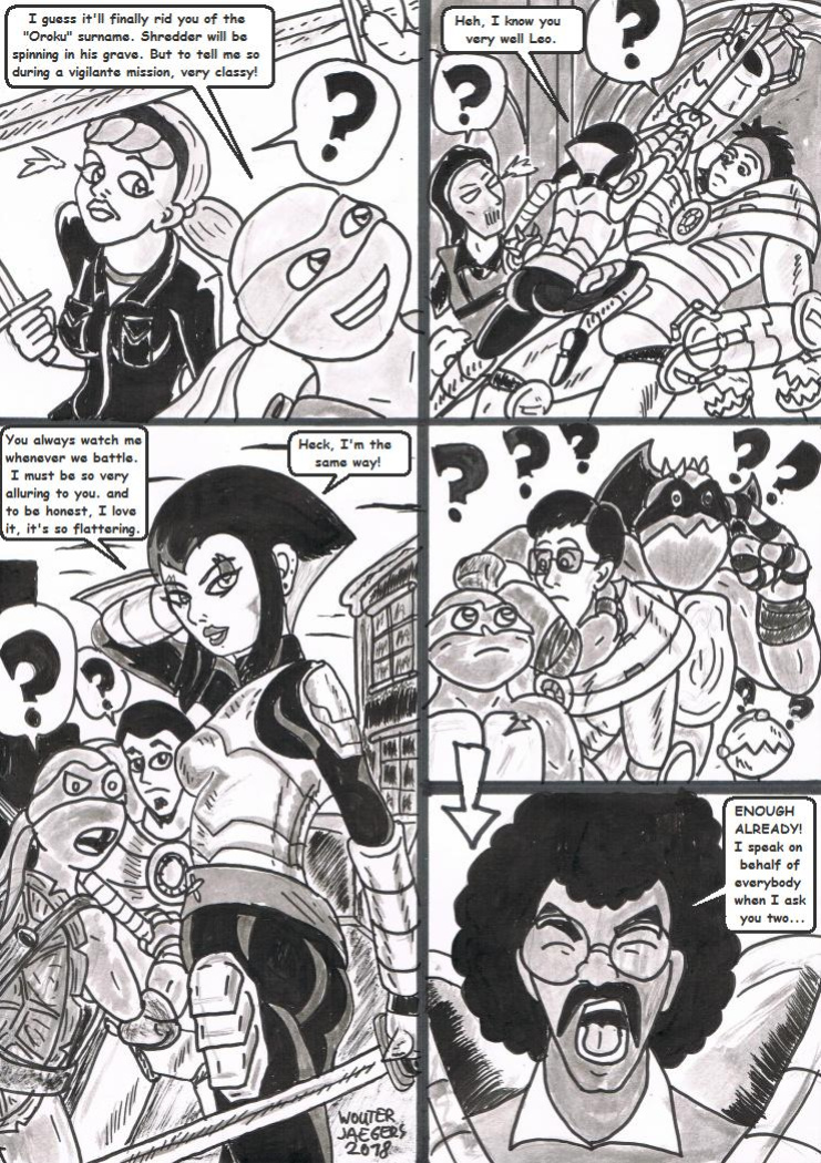 Teenage mutant Ninja Turtles: Karai versus Karai.