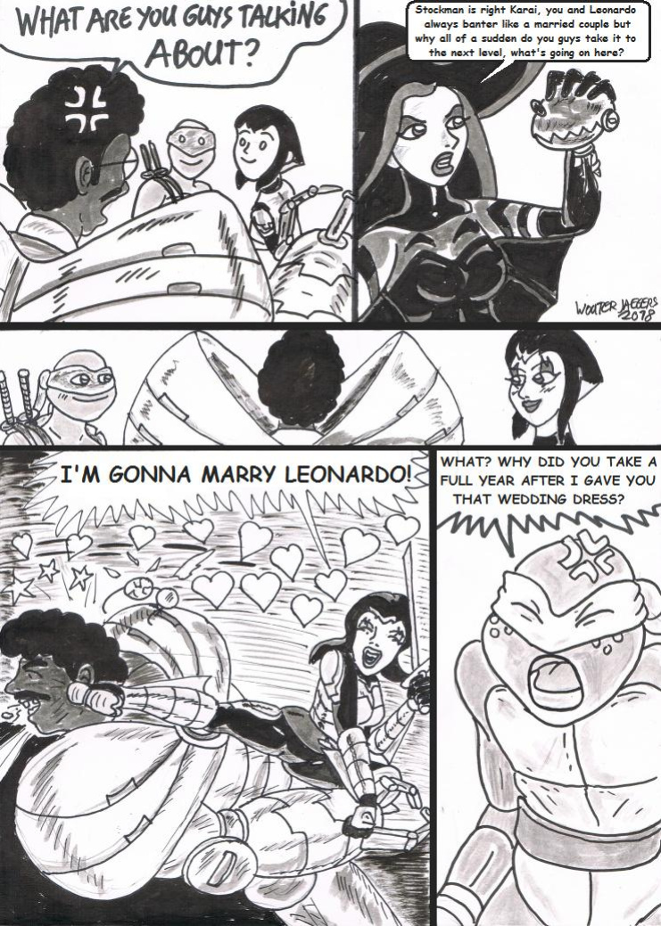 Teenage mutant Ninja Turtles: Karai versus Karai.