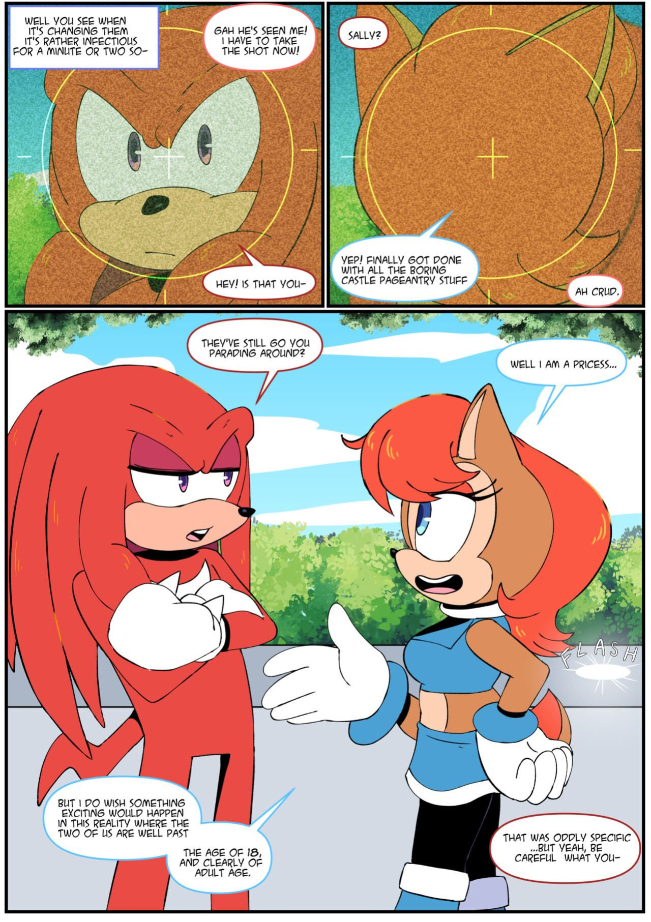 [FluffyTG] Gotta Girl Fast #5: Sally & Knuckles