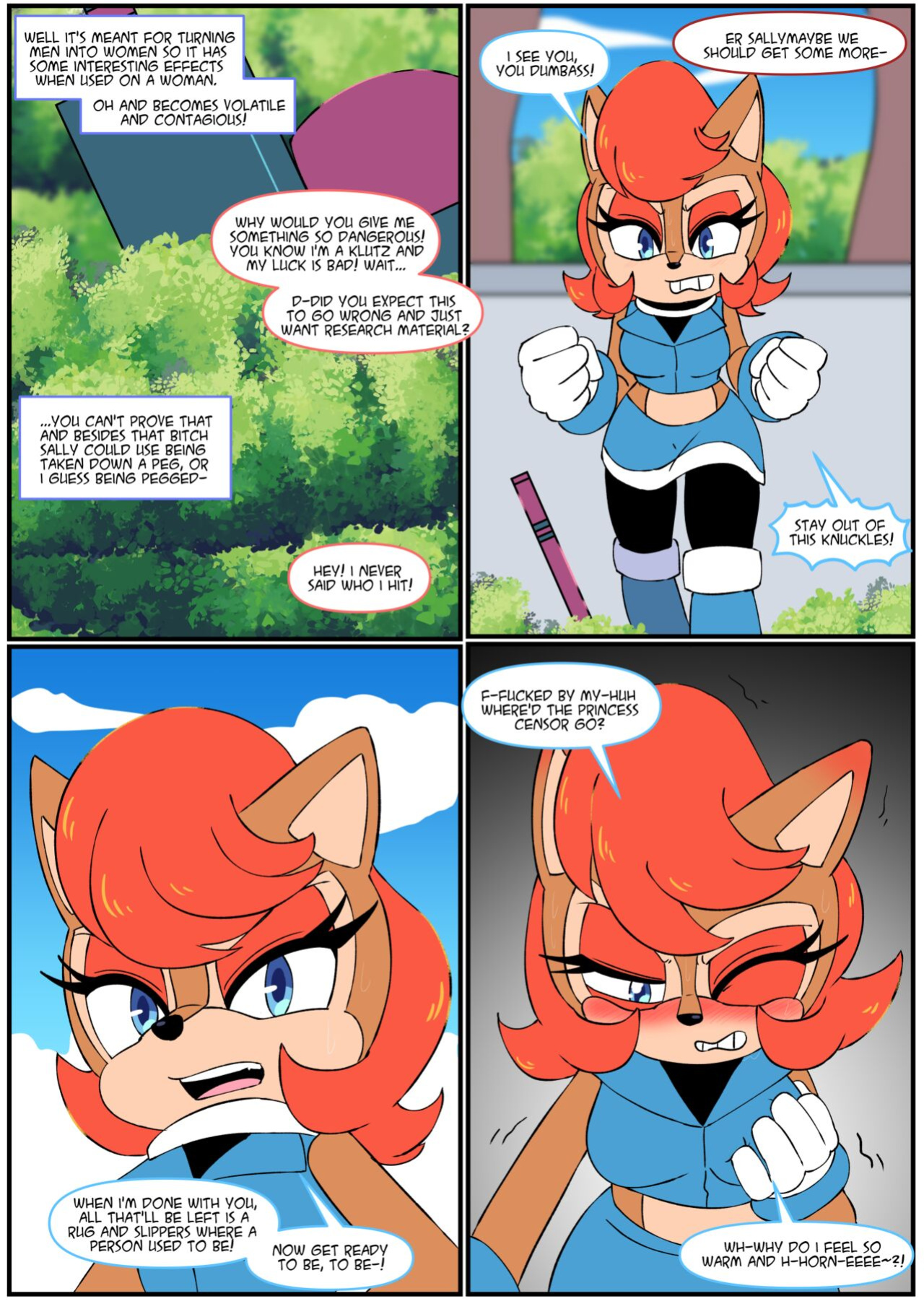 [FluffyTG] Gotta Girl Fast #5: Sally & Knuckles
