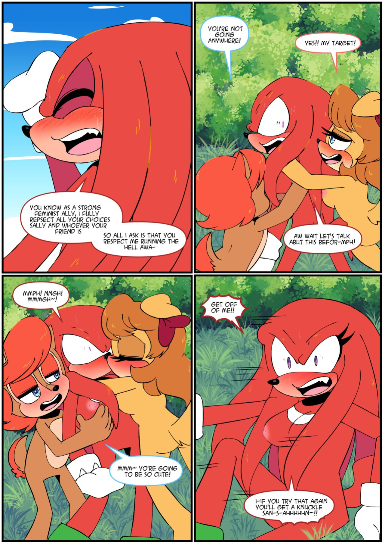 [FluffyTG] Gotta Girl Fast #5: Sally & Knuckles
