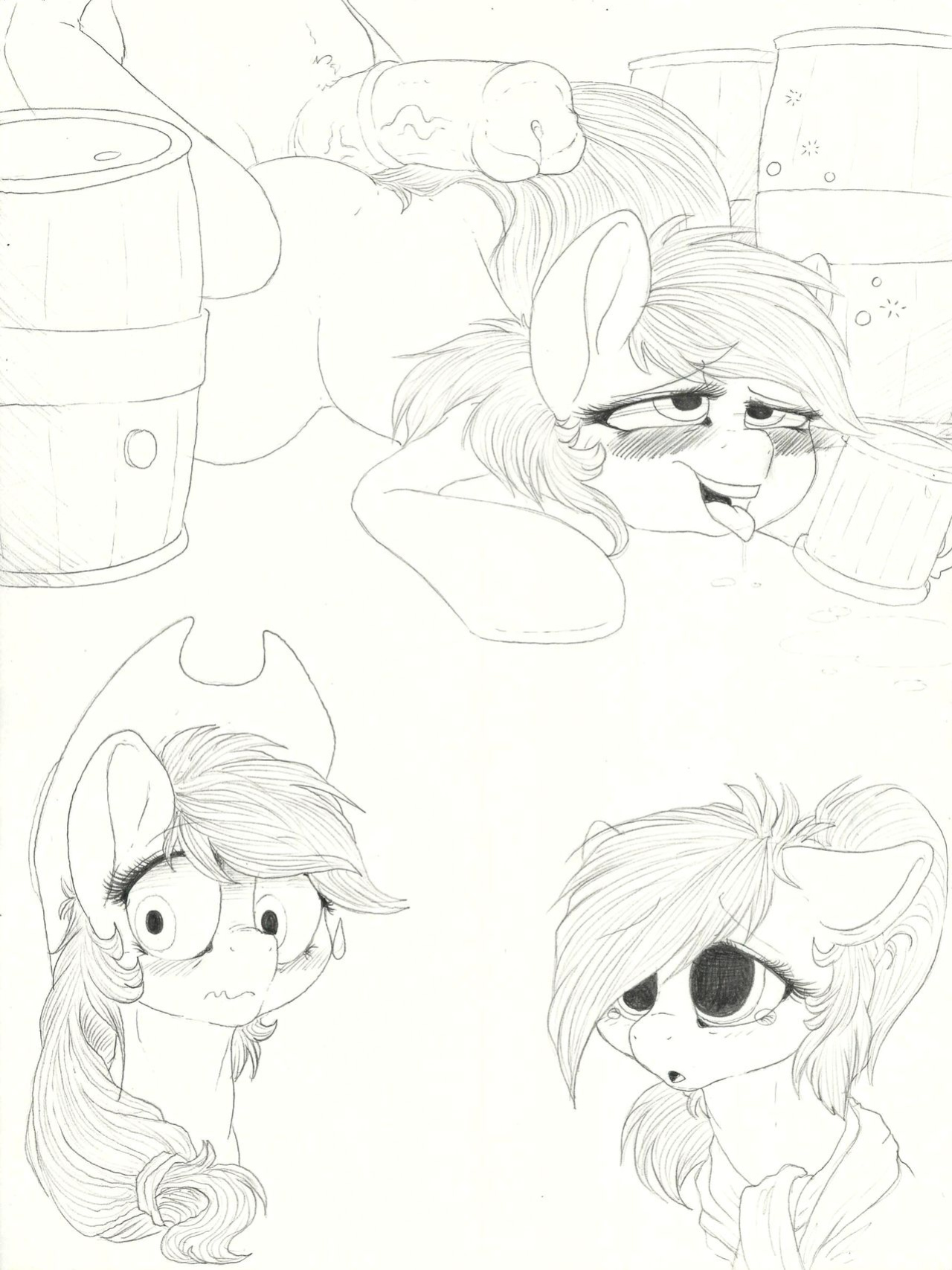[Dimwitdog] Over a Barrel [Full color, Sketches, Flats]