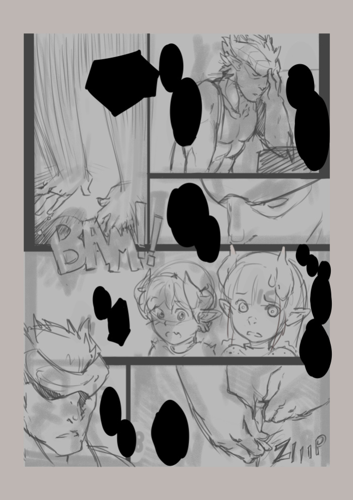 [Norasuko] Locking Horns_original sketches.