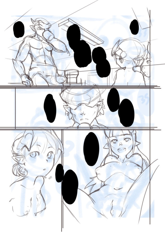 [Norasuko] Locking Horns_original sketches.