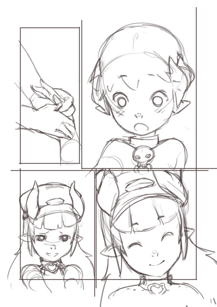 [Norasuko] Locking Horns_original sketches.