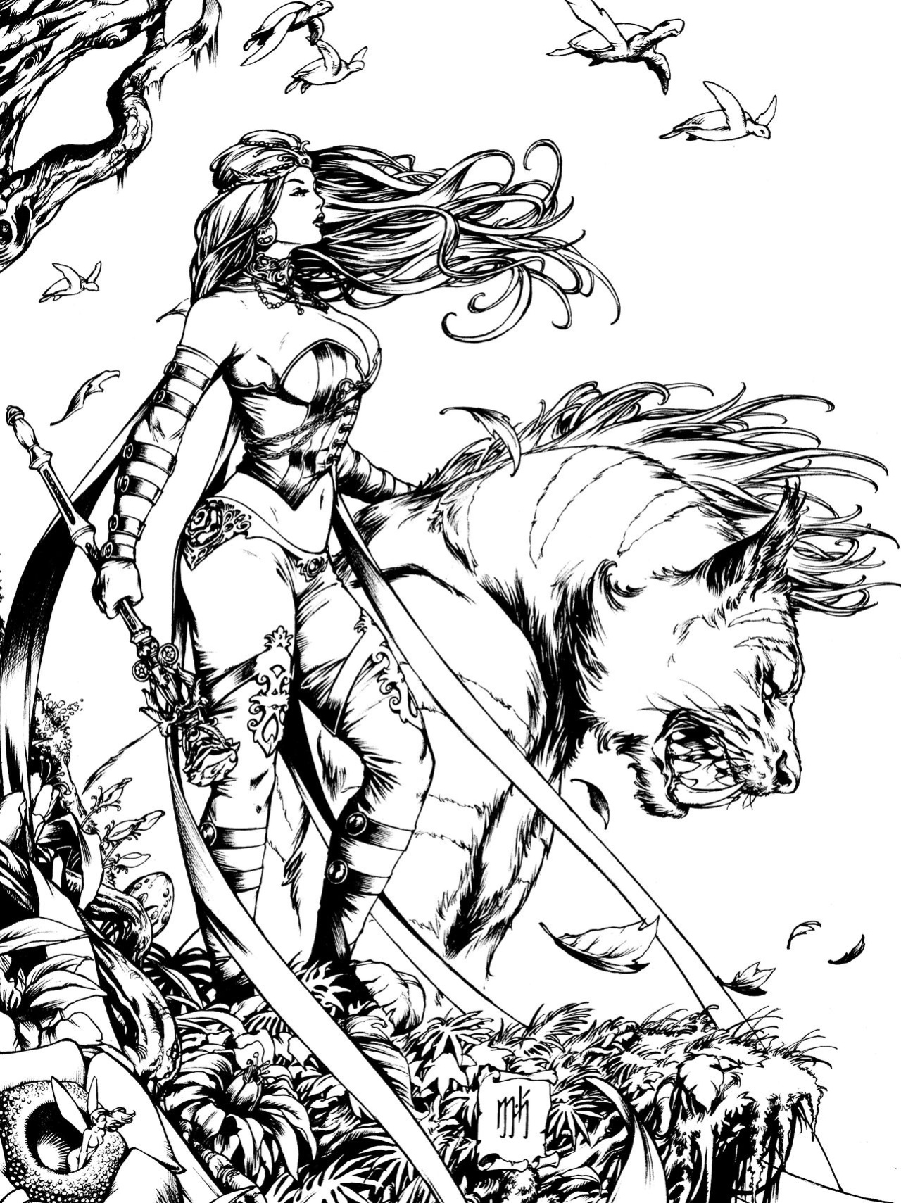 Grimm Fairy Tales Adult Coloring Book