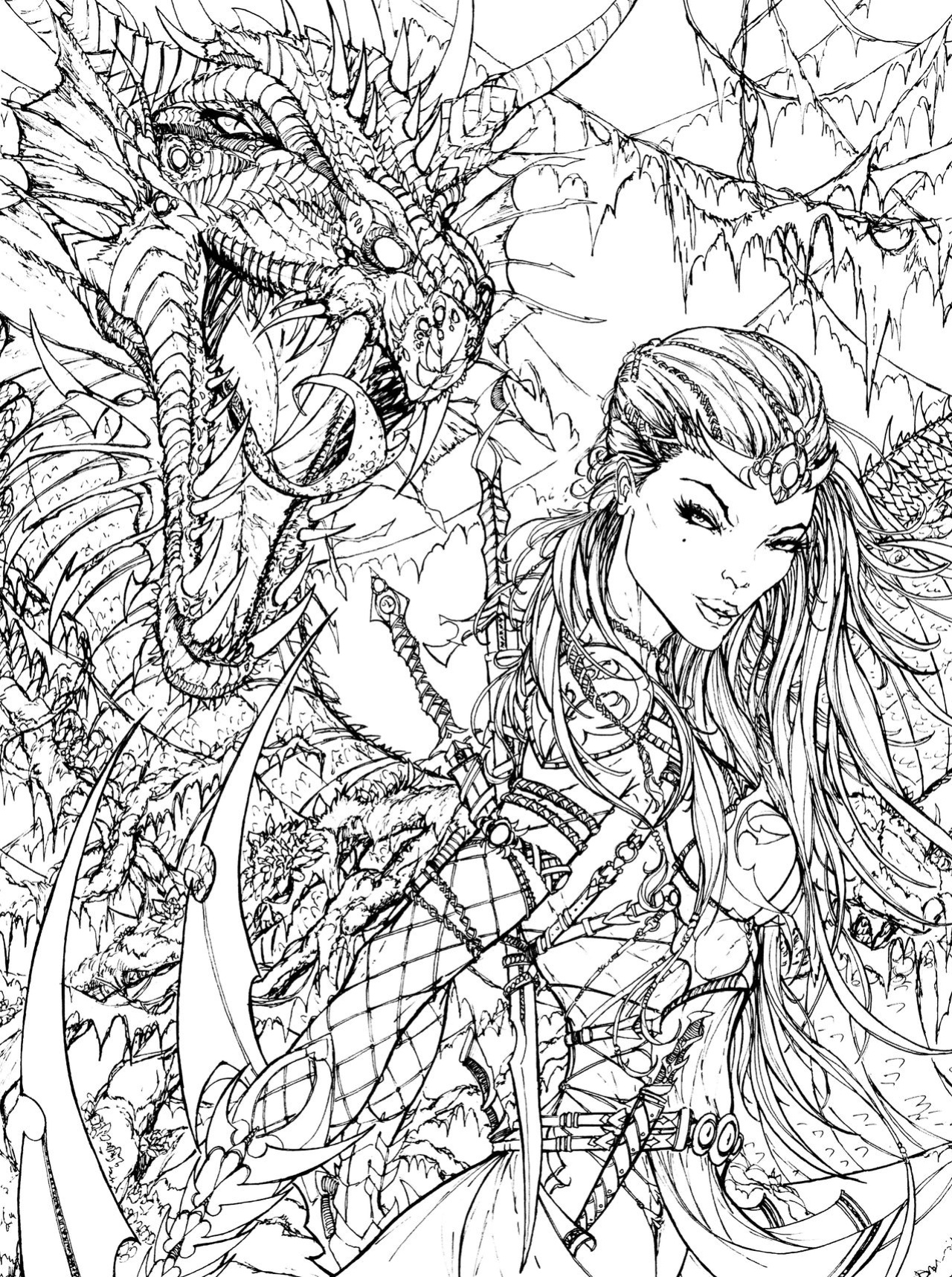 Grimm Fairy Tales Adult Coloring Book