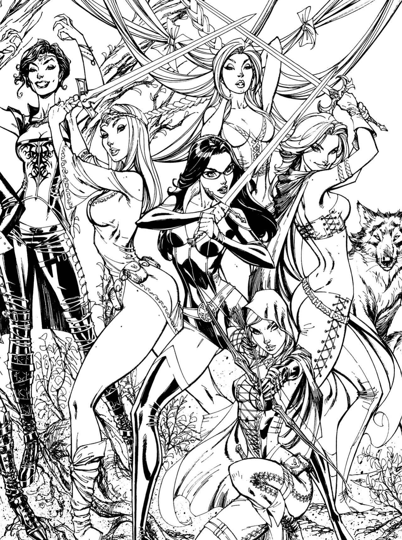 Grimm Fairy Tales Adult Coloring Book