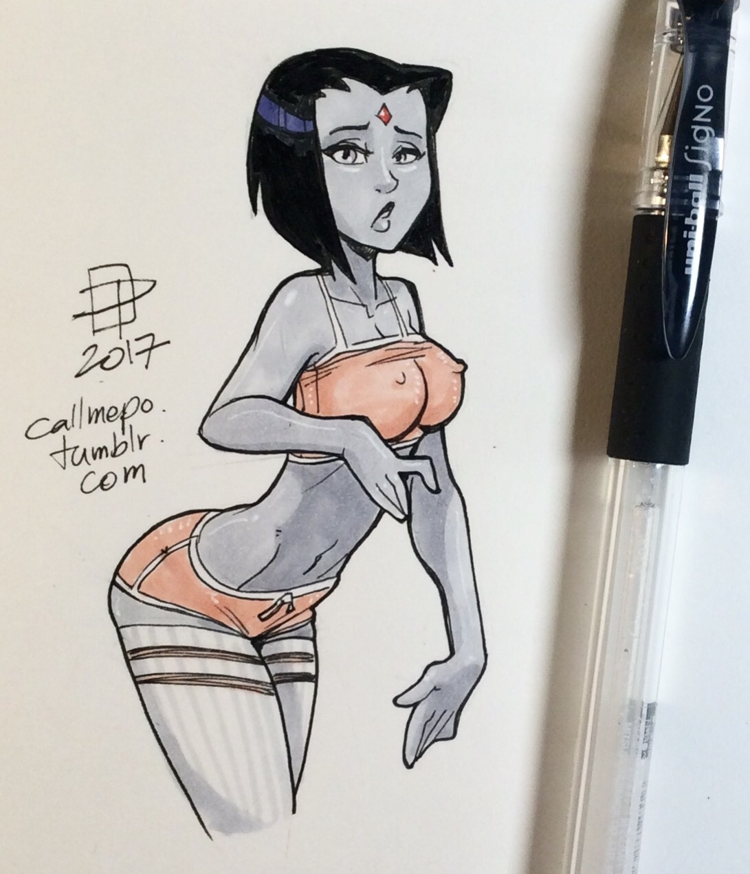 Callmepo - Short Shorts + Virgin Killer Sweater