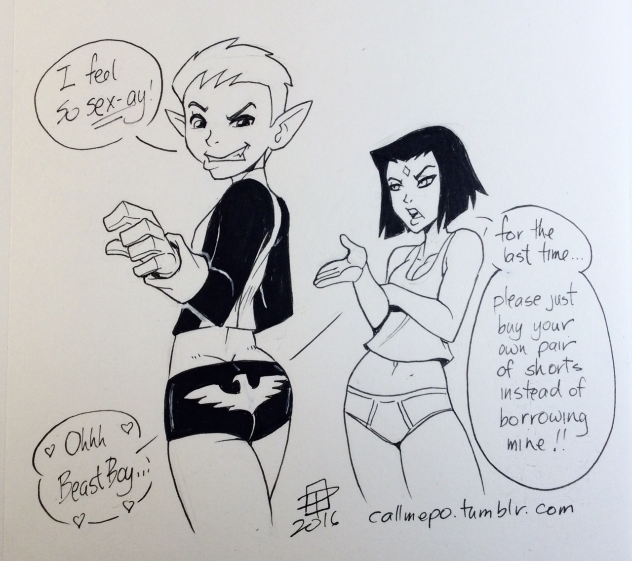 Callmepo - Short Shorts + Virgin Killer Sweater