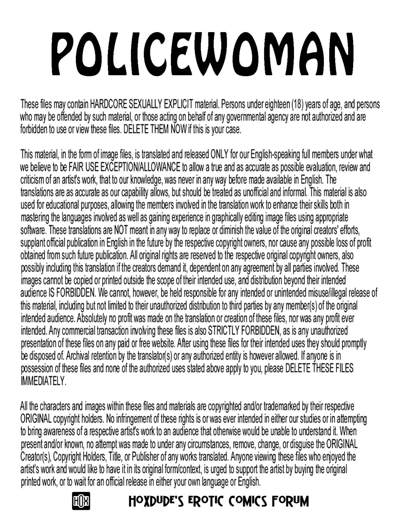 POLICEWOMAN - ENGLISH - HOXDUDE'S TRANSLATION