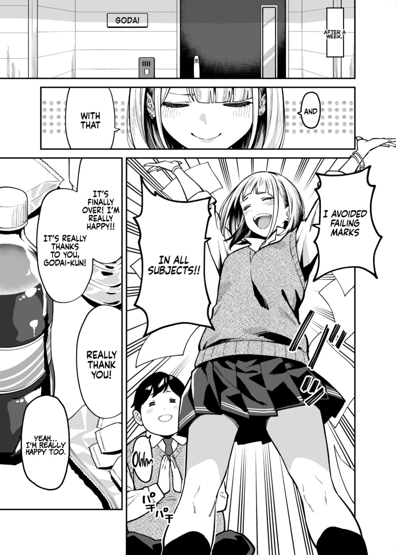[Uchuusen Shoujigou (Shouji Nigou)] Gal wa Pocchari ni Koi o Suru | Gyaru Falls in Love with a Chubby [Coffedrug]