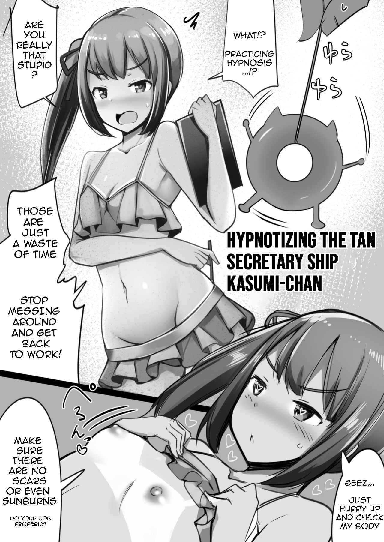 [Ippongui] C94 Omakebon Mizugi Hiyake Hishokan Kasumi-chan ni Saiminjutsu o Kakeru | Hypnotizing the Tan Secretary Ship, Kasumi-Chan (Kantai Collection -KanColle-)