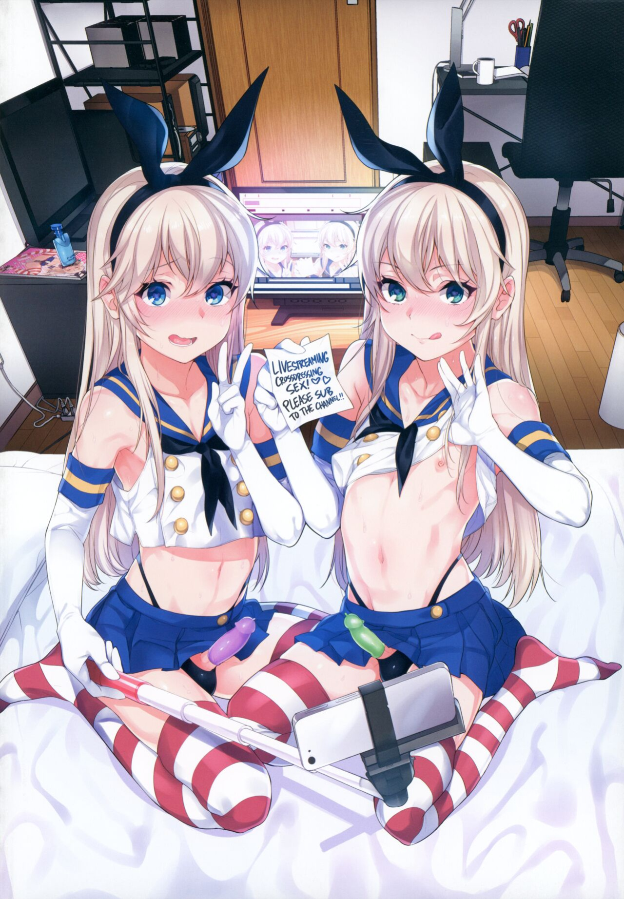 (C93) [Inariya (Inari)] Haishin! Shimakaze-kun no Heya Soushuuhen | Live! From Shimakaze-kun's Room Compilation (Kantai Collection -KanColle-) [head empty, mysterymeat3, Brolen]