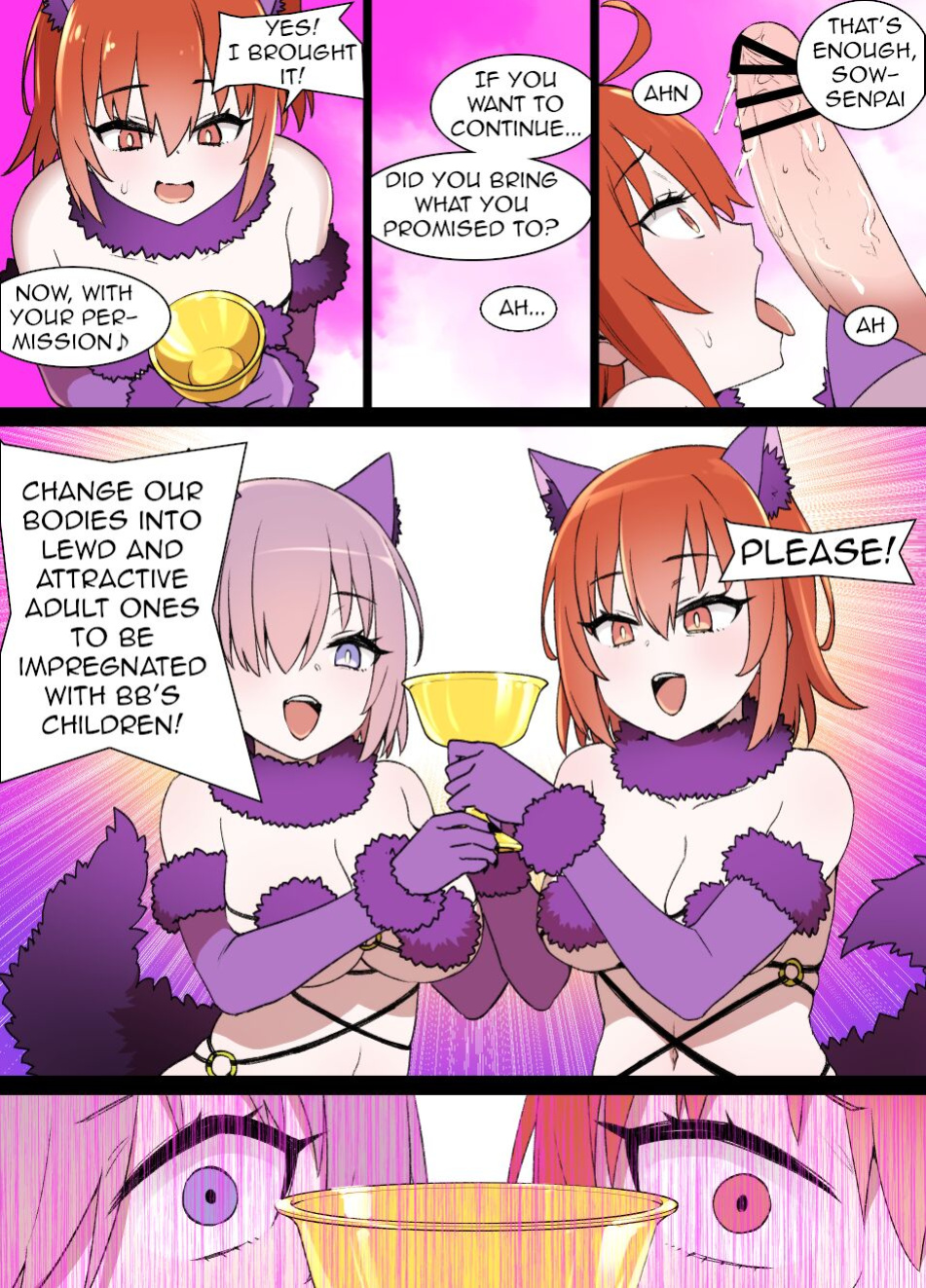 [kusayarou] FGO Brainwashing Singularity Gudako & Mashu Bimbofication (Pregnancy & Growth)