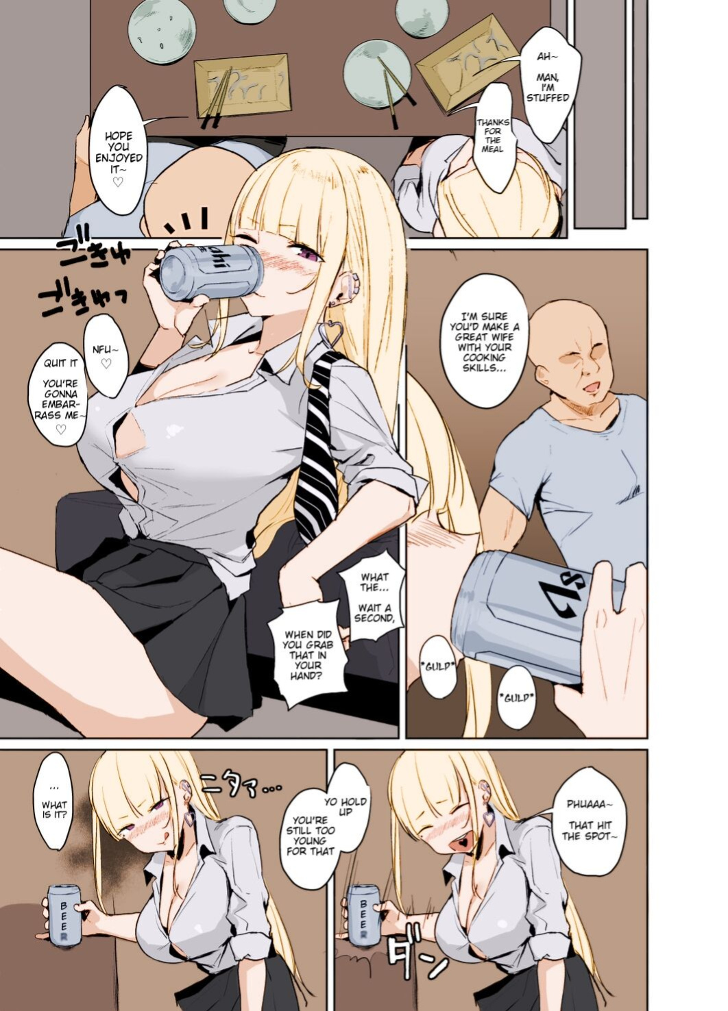 [EROTOMANIA (Nanae)] Ecchi na Gal JK ga Kyokon Zetsurin Oji-san to Pakoru Yatsu. [Nisor] [Colorized]