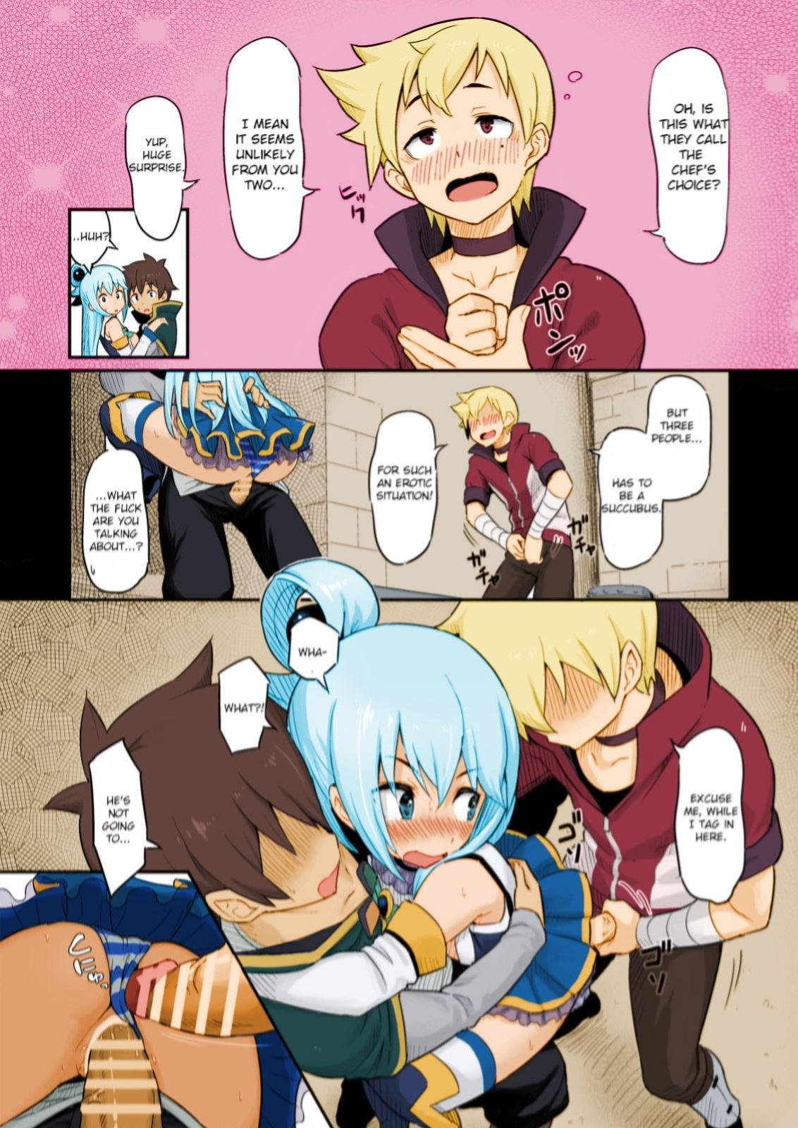[Pirokobo (Piro)] Damegami-sama wa Nomisugi ni Gochuui o! (Kono Subarashii Sekai ni Syukufuku o!) [Colorized]