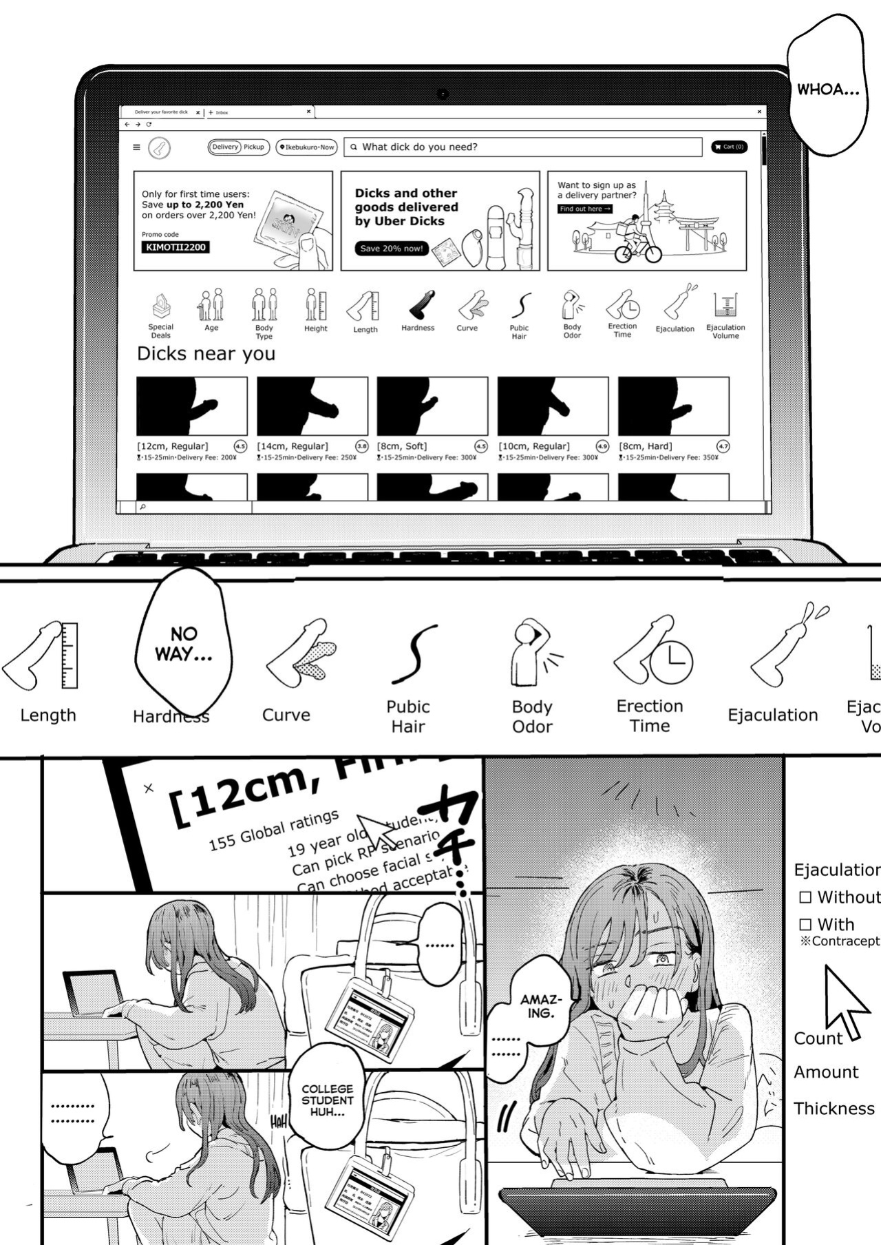 [Denbu Momo] ●●●r Chinko o Tanomitai Onee-san｜The Girl Who Wants to Order Uber Dicks [Nishimaru]