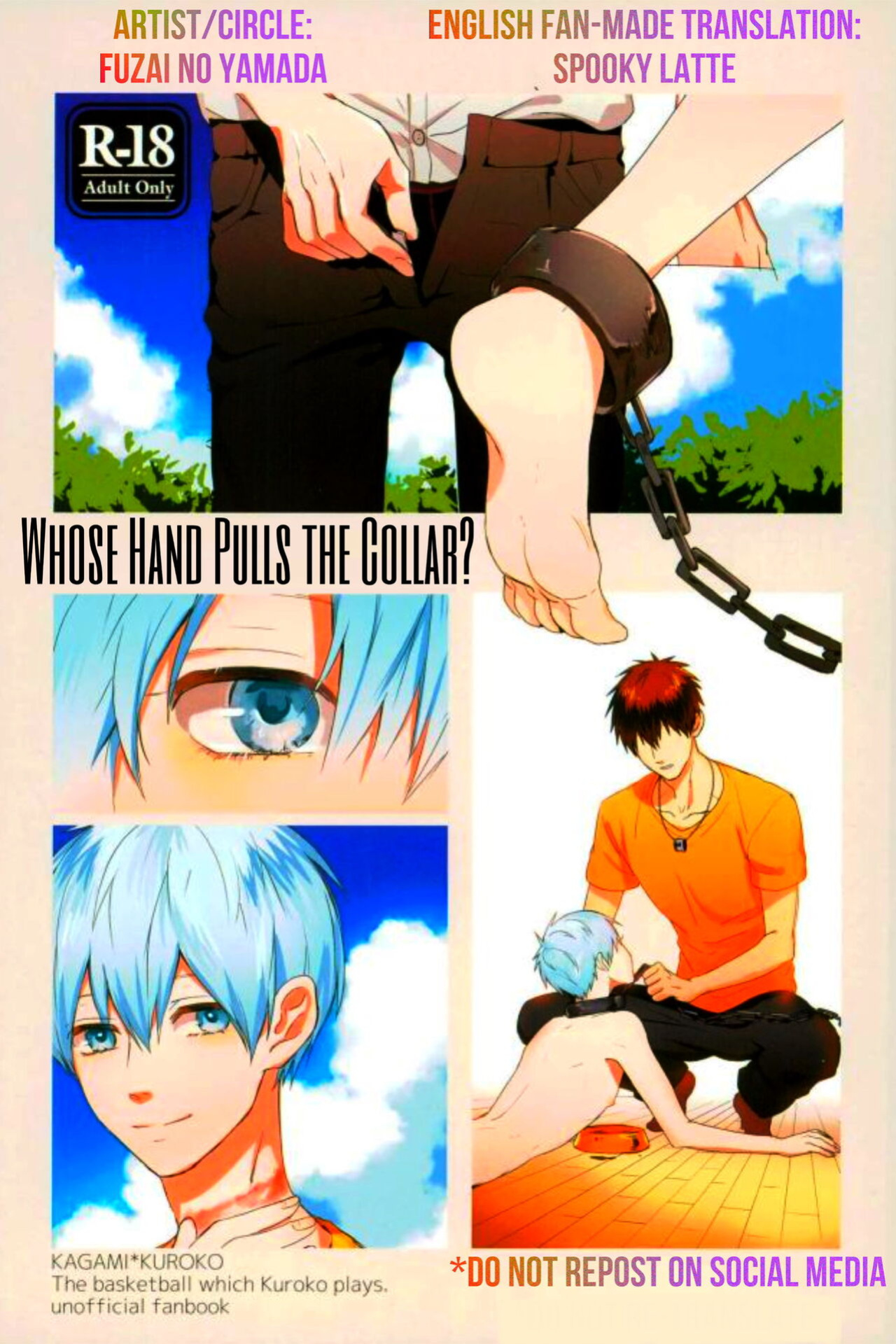 (C89) [Fuzai no Yamada (Yumoto)] Kubiwa wa Dare no Te ni | Whose Hand Pulls the Collar? (Fuzai no Yamada Sairokushuu Ni) (Kuroko no Basuke) [SpookyLatte]