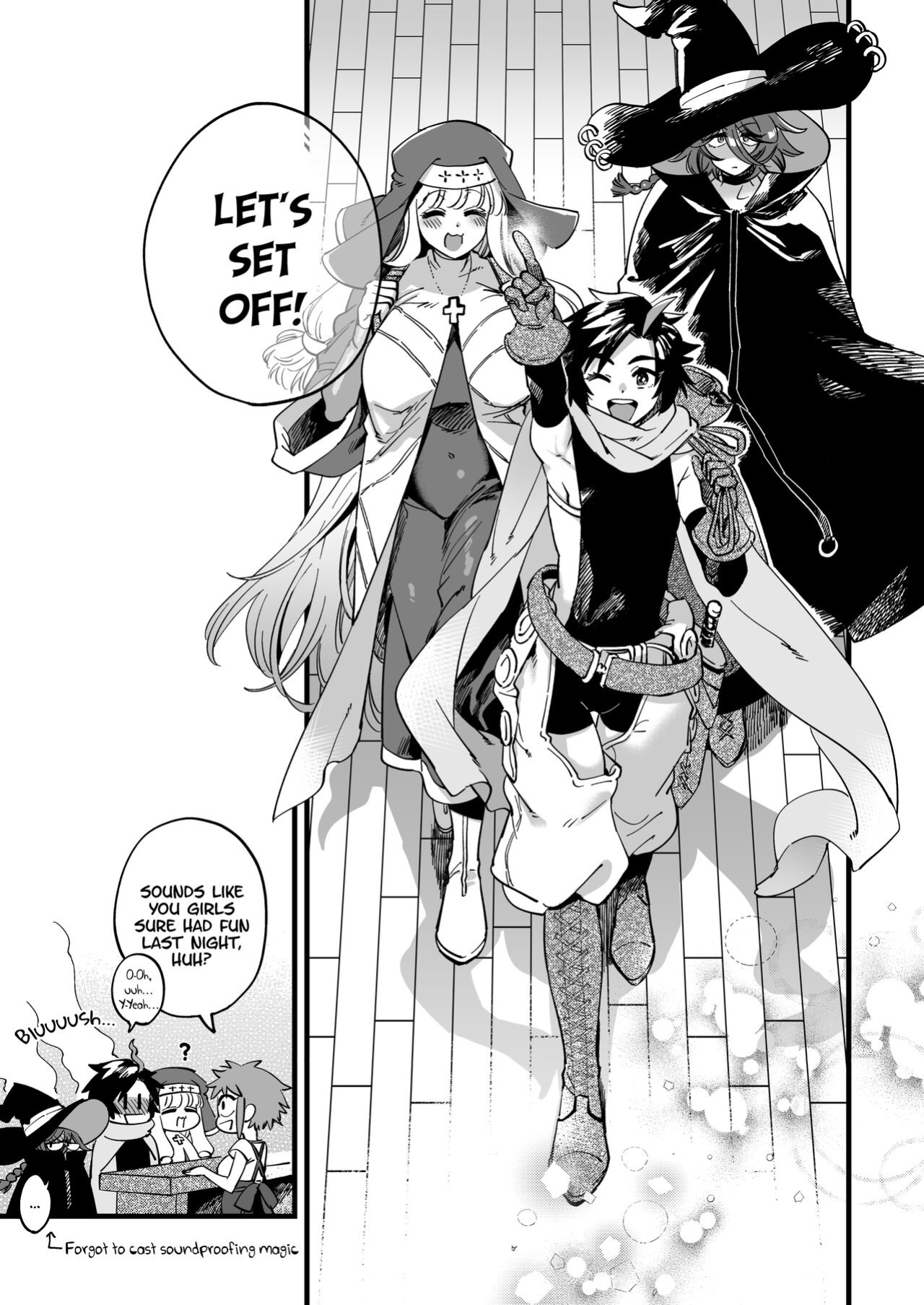 [Sonotaozey (Yukataro)] Nakayoshi Onna Boukensha wa Yoru ni Naru to Yadoya de Mechakucha Ecchi Suru | Party of Female Adventurers Fuck a lot at the Inn Once Nighttime Comes. [BoundaryTL & MMAG Translations]