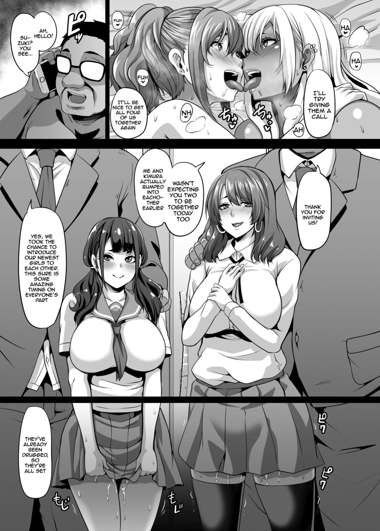 [Tiramisu Tart (Kazuhiro)] Papa Katsu Gyaru to Kimeseku kara no Ran Pako | A Sugar Daddy And The Gyaru Girls He Pays To Have An Orgy With Him