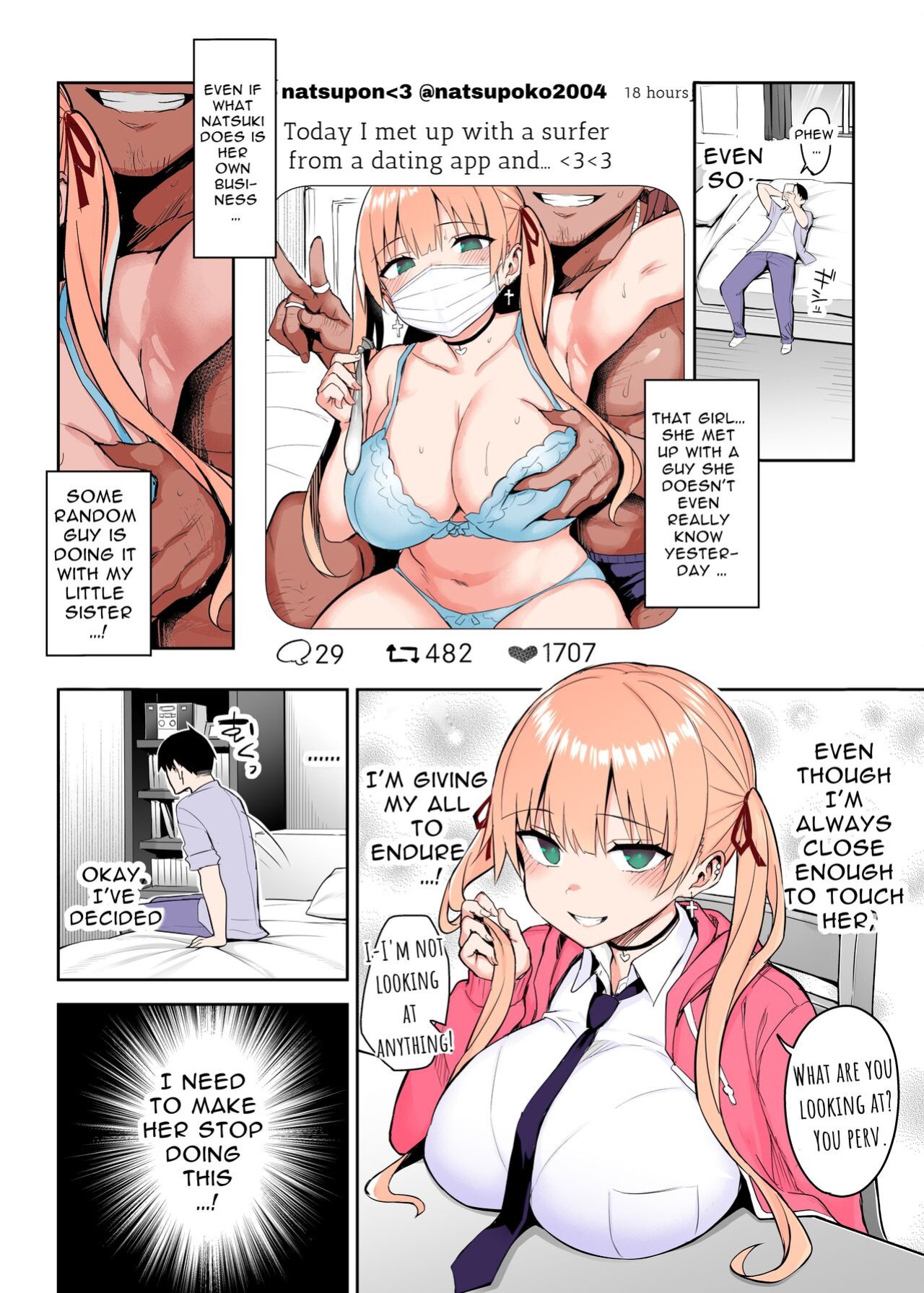 [Ichibocchi (Ichinomiya Yuu)] Moto InCha no Kyonyuu Yariman Imouto ga Erosugite, Onii-chan wa Mou...!! 2 | I Can't Handle My Former Bookworm Little Sister Now That She's a Slut! 2 [Colorized]