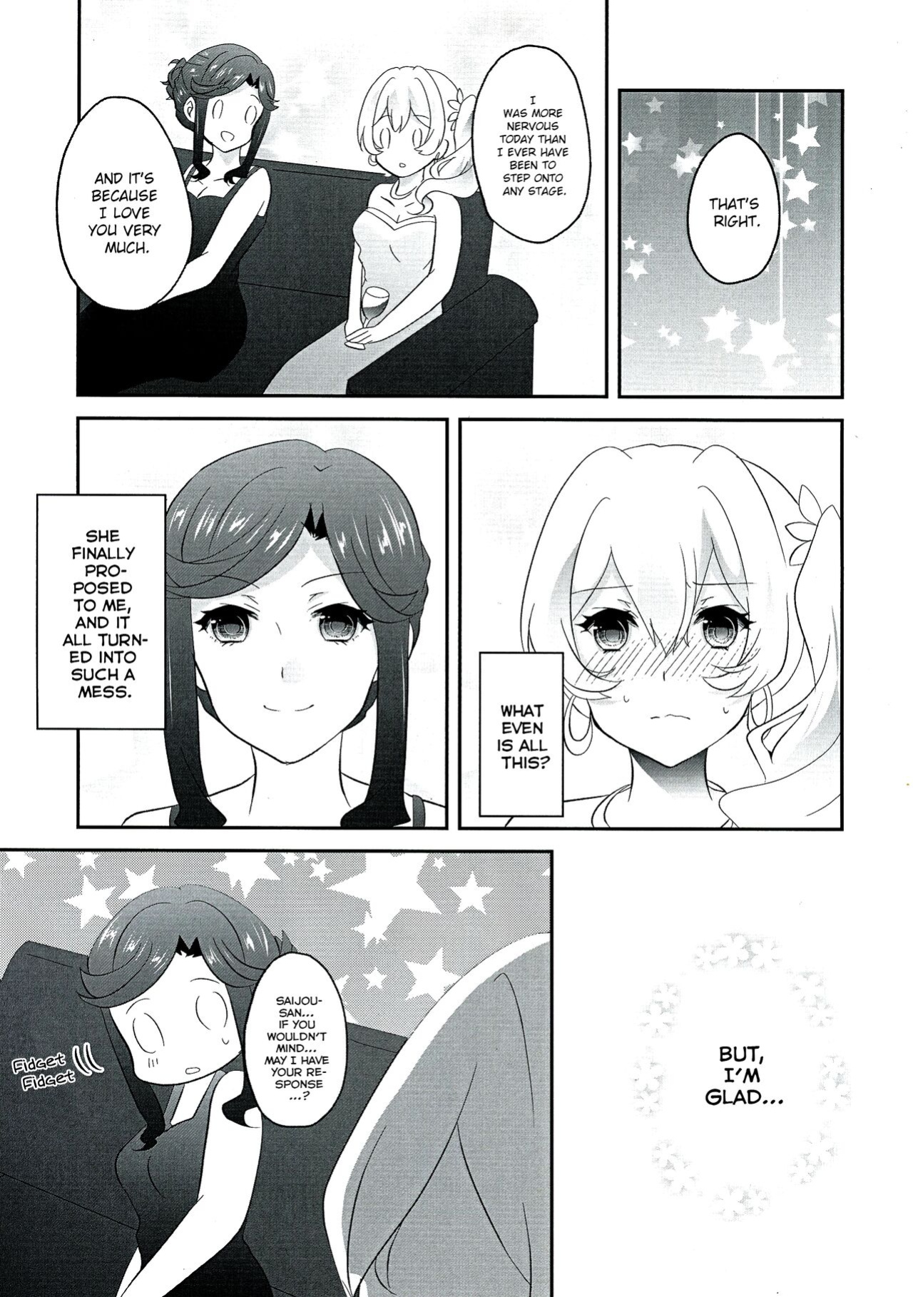 (Revue Star Theater 2) [Chikoworld (Chikoile, Tanukichi)] Yowasete yo Konya dake | Let Me Be Tipsy, Just For Tonight (Shoujo Kageki Revue Starlight) [0mniessence]