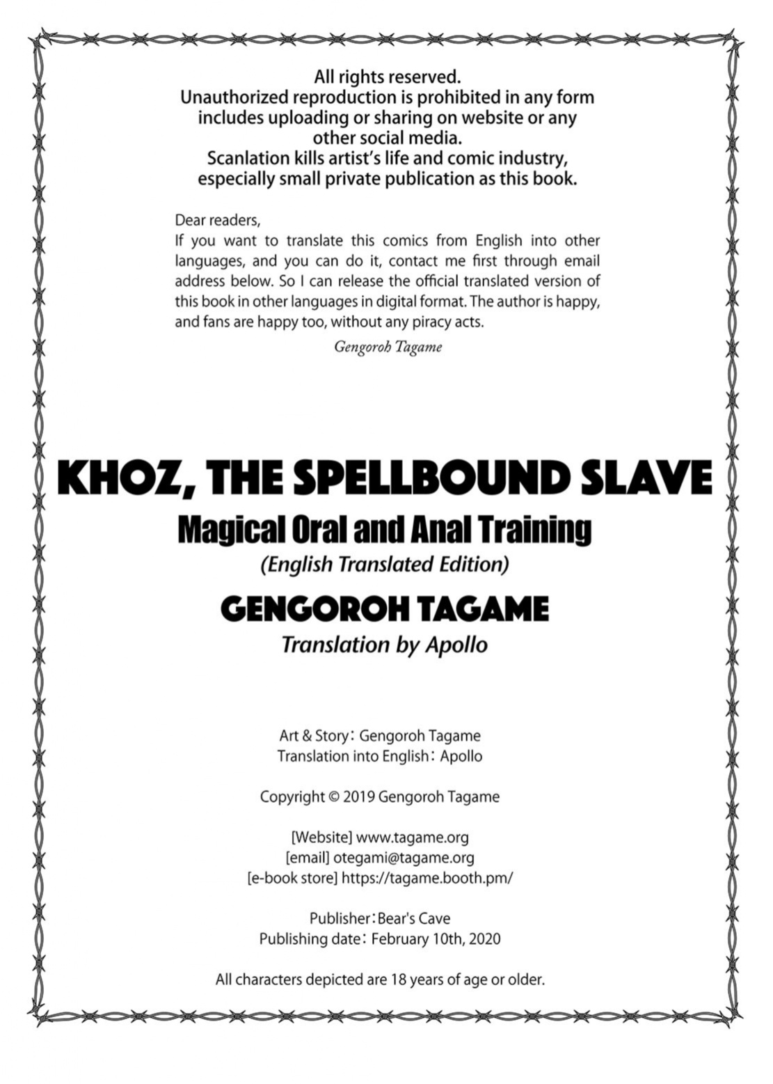 [Bear's Cave (Tagame Gengoroh)] Jubaku no Seiyatsu Noroiteki Kuchi Kou Choukyou Roku - Khoz, The Spellbound Slave Magical Oral and Anal Training