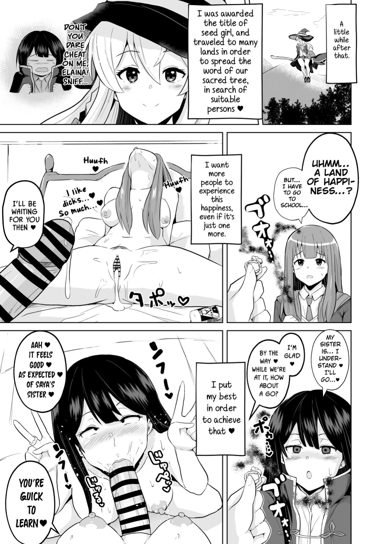 [aheazif (Sanatuki)] Joushiki Kaihen!! Yarimakuri! Ero Ikoku de Pakopako Sex Daisuki no Dosukebe Hentai Majo ni Natte shimatta no wa Daredeshou? Sou Watashi desu (Majo No Tabitabi) [Kinsei Translations]