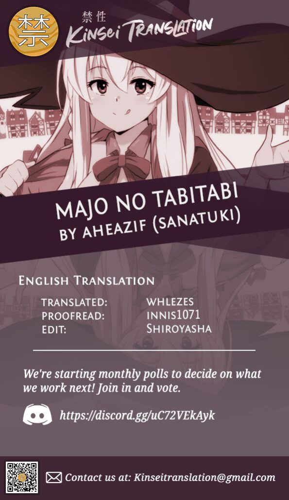 [aheazif (Sanatuki)] Joushiki Kaihen!! Yarimakuri! Ero Ikoku de Pakopako Sex Daisuki no Dosukebe Hentai Majo ni Natte shimatta no wa Daredeshou? Sou Watashi desu (Majo No Tabitabi) [Kinsei Translations]