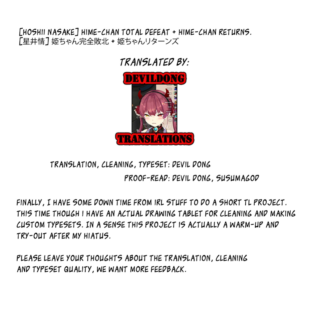 [Hoshii Nasake] Hime-chan Total Defeat + Hime-chan Returns. [DevilDongTL]