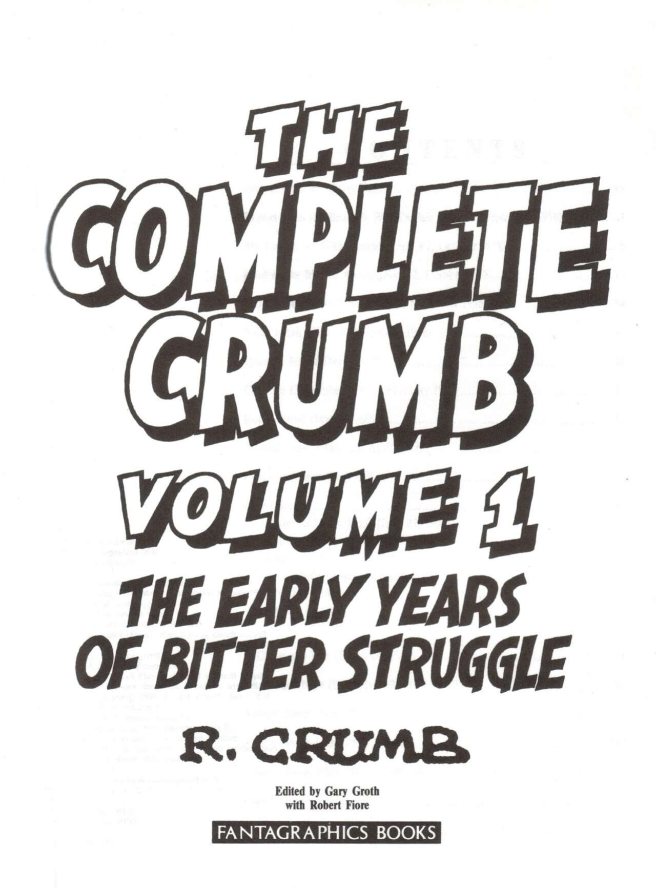 The Complete Crumb Comics #1