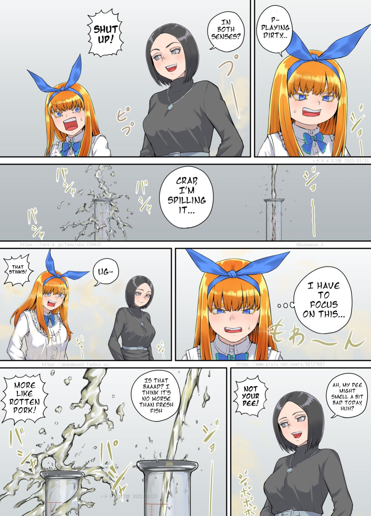 [DODOMESU3SEI] オリキャラおしっこ漫画3 セリフ抜き出し (English Version）(Pixiv)
