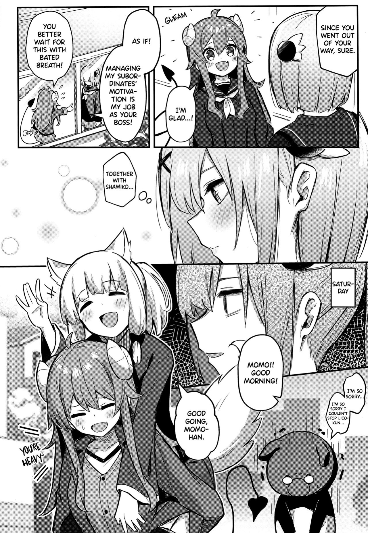 (Natsu no Doujinsai 2022) [Bochi Bochi no Ki (Borusiti)] Momo-chan Yamiochi Shita!? (Machikado Mazoku) [Scanderp Showlations]