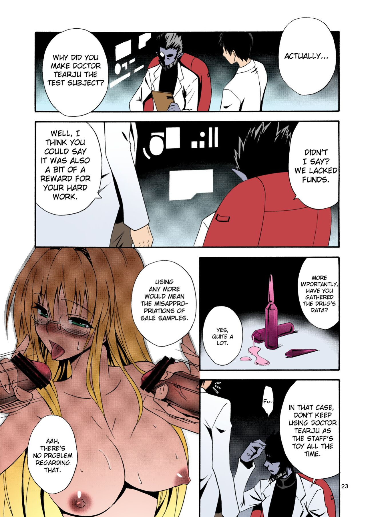 (C83) [Hibi Rakuraku (Aoki Kanji)] Bijin Kagakusha in Aku no Soshiki | Beautiful Scientist in an Evil Organization (To Love-Ru Darkness) [Colorized] [SPDSD]