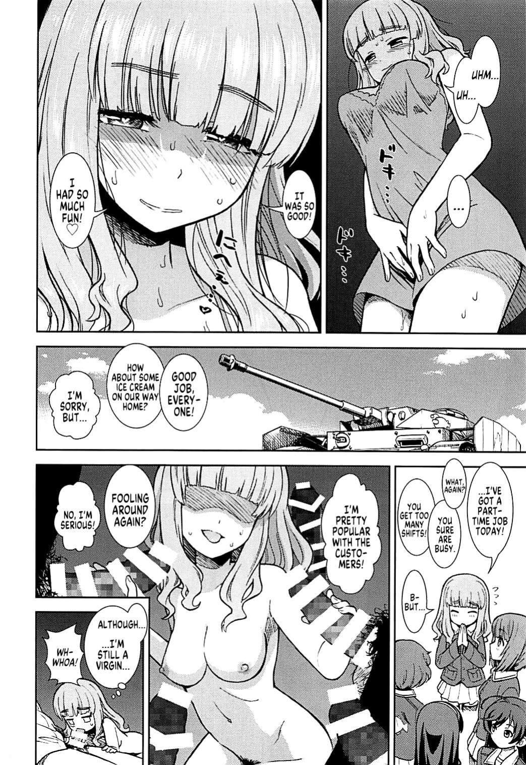 (C93) [Circle Shakunetsu (Sabaku Chitai)] Takebe Saori ga Shojo nanoni PinSalo de Hataraku Hon | Saori Takebe Works at a Pink Salon (Girls und Panzer) [MegaFagget]