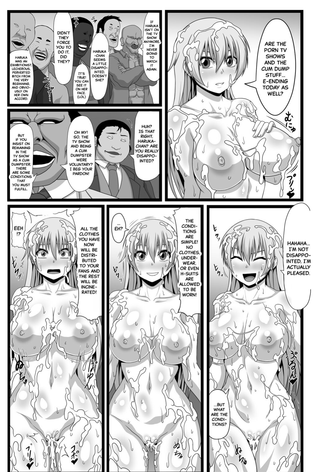 [ONEONE1 (Pepo)] Watashi wa Seiyoku no Hakeguchi! Hakudaku no Nikubenki Haruka | I'm The Outlet For Your Sexual Urges! Soiled Cum Dumpster Haruka (Minkan Seigi Gaisha 2) [Black Grimoires]