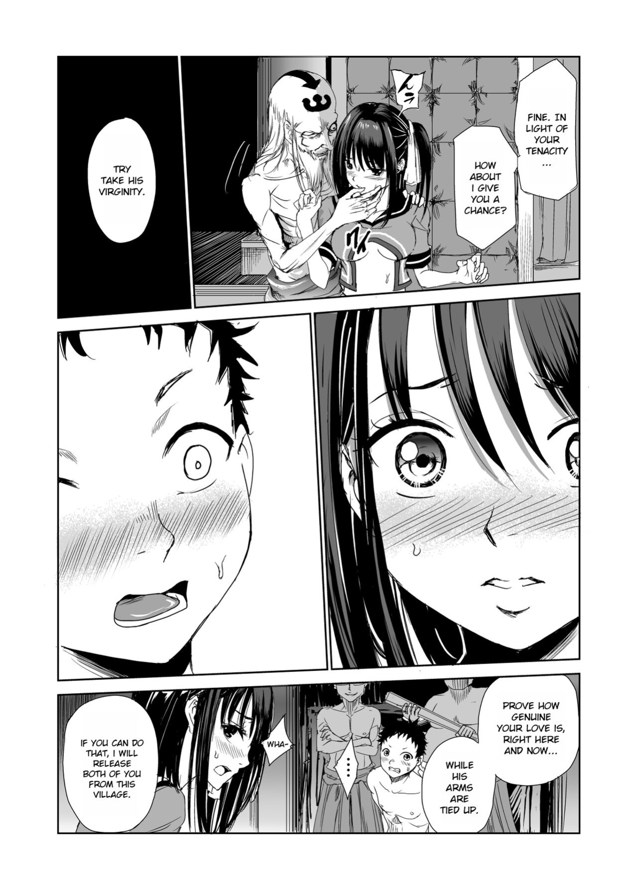 [Raid Socks (Tricky)] Tsuyagari Mura 1 ~Kareshi o Mamoru Tame Hikyou no Mura de Kyousei Gohoushi & NTR Sex~ [RuruScanlations]