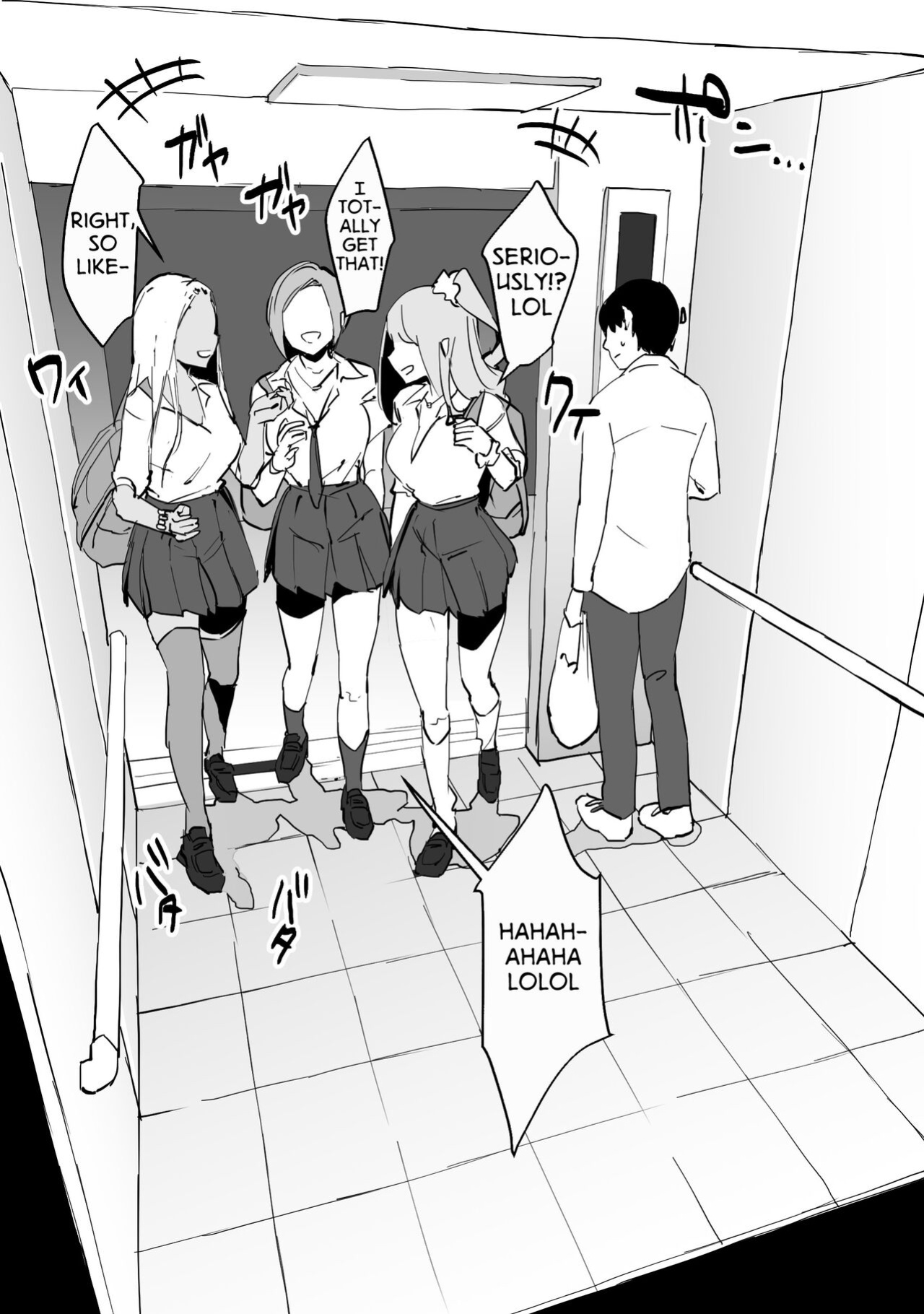 [Poriuretan] Gal to Elevator ni Tojikomerareta | Trapped in an Elevator With a Bunch of Gals