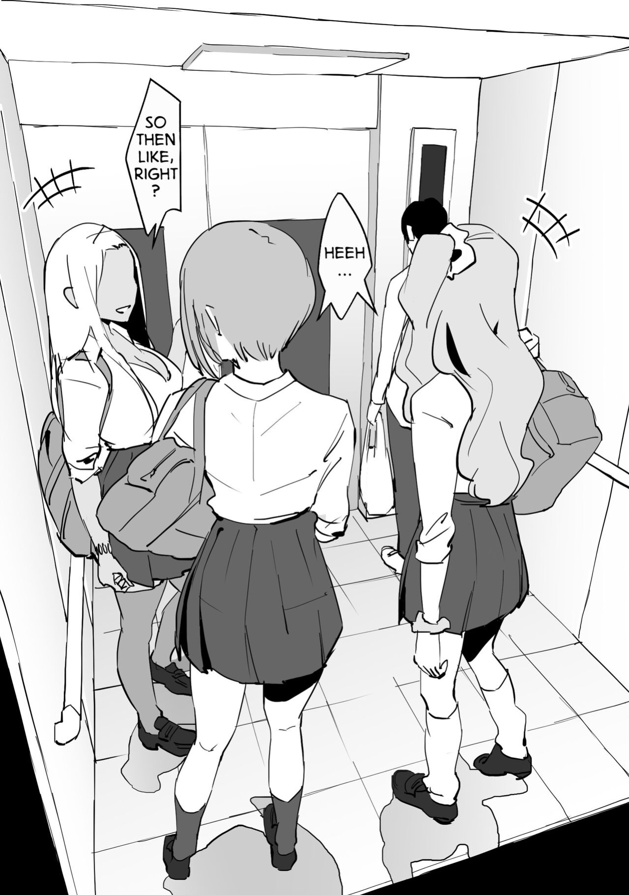 [Poriuretan] Gal to Elevator ni Tojikomerareta | Trapped in an Elevator With a Bunch of Gals