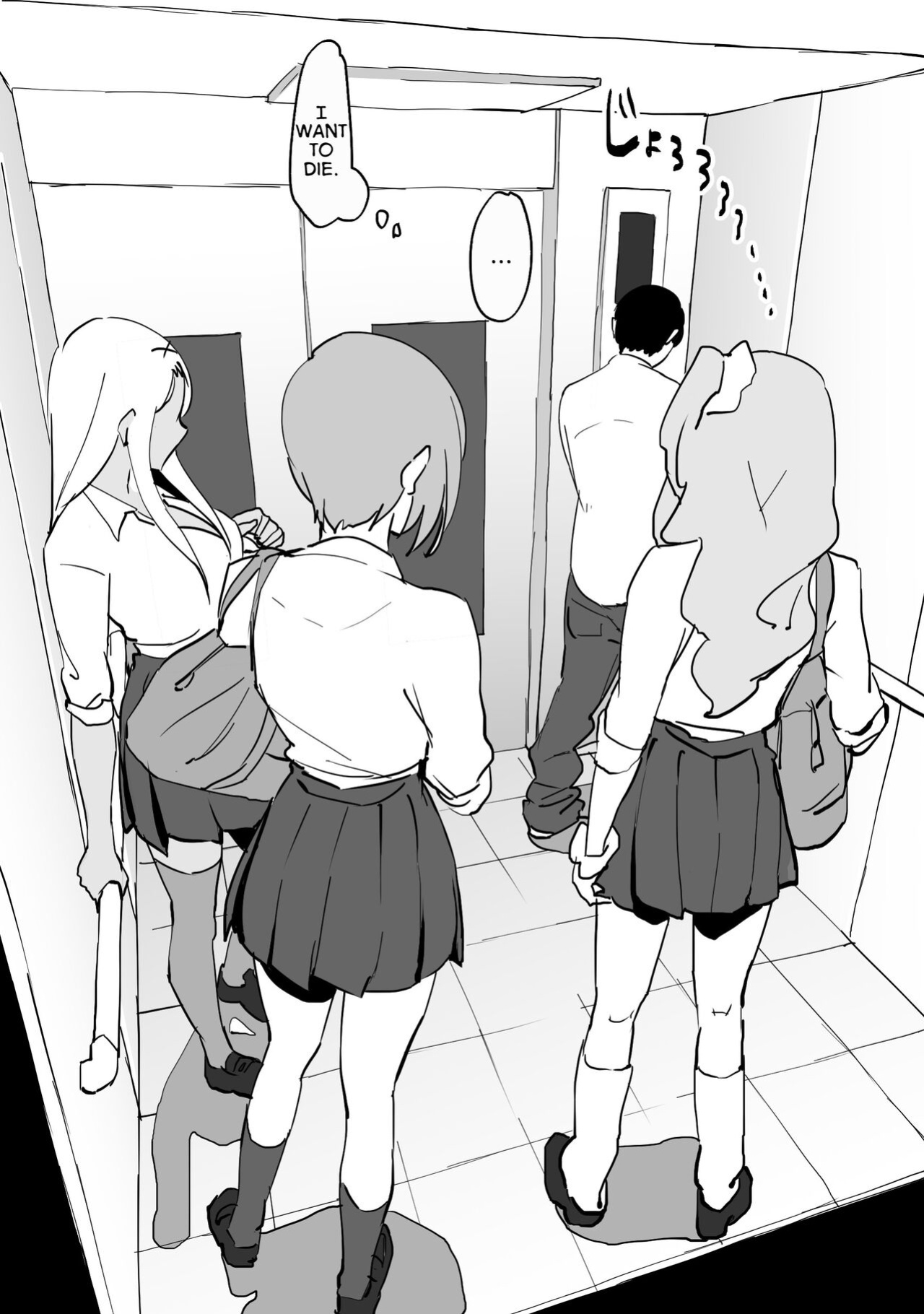 [Poriuretan] Gal to Elevator ni Tojikomerareta | Trapped in an Elevator With a Bunch of Gals