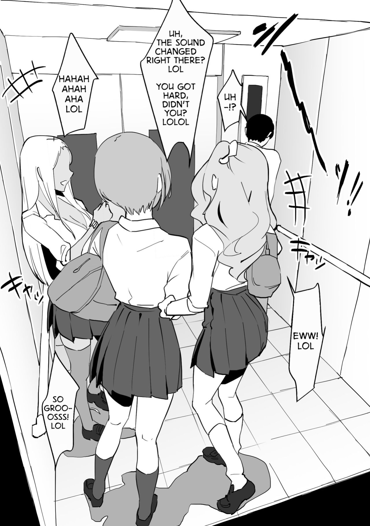 [Poriuretan] Gal to Elevator ni Tojikomerareta | Trapped in an Elevator With a Bunch of Gals
