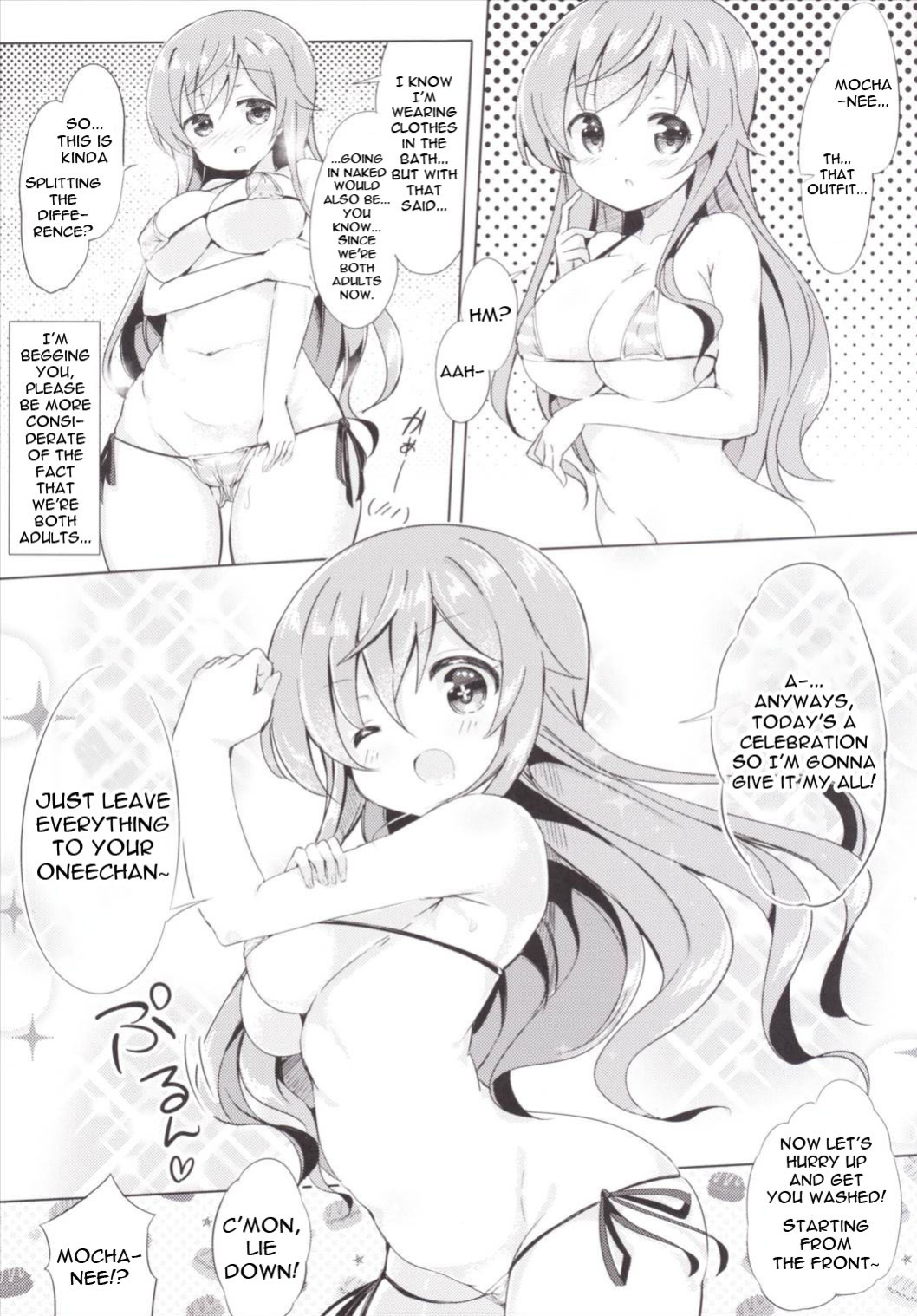 (COMIC1☆10) [0000 (Akito.)] Moka Onee-chan to Ofuro | In The Bath With Moka Onee-chan (Gochuumon wa Usagi Desu ka?)