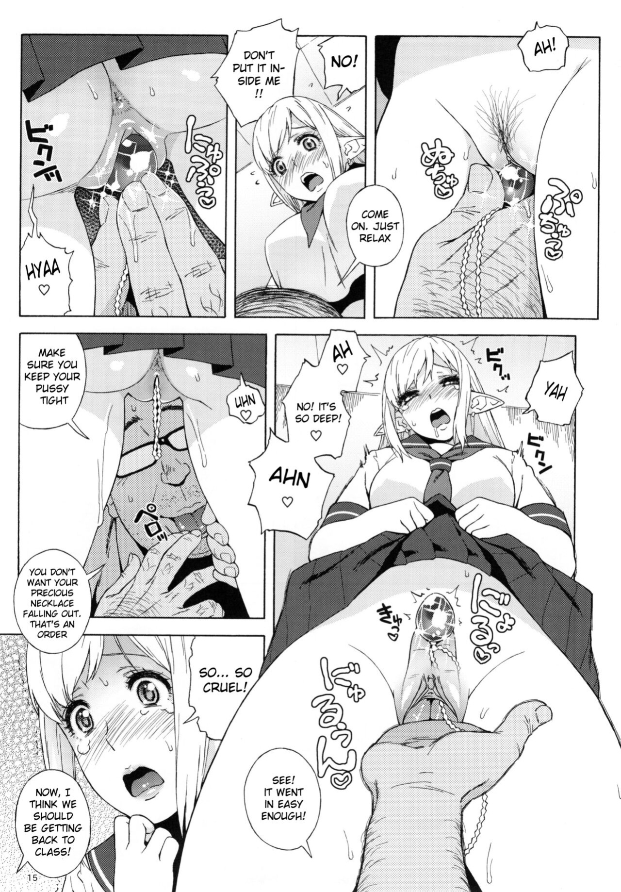 (C90) [666PROTECT (Jingrock)] Tenkousei JK Elf 2 -Kegasareta Konyaku no Akashi- {doujins.com+Hennojin}